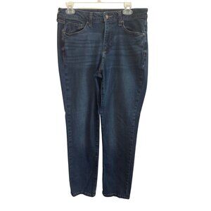 Sonoma Womens Size 10 Blue Straight-Leg Mid-Rise Stretch Denim Jeans